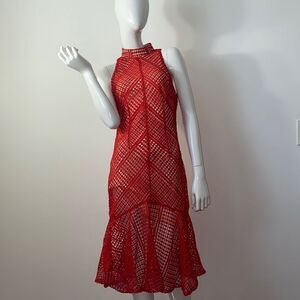 🔥 Exlect Dress bloomingdale’s red dress sz M New #1